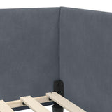 Corner Bed Frame Dark Grey 100 cm x 200 cm Velvet 42016237
