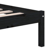 3101202 Bed Frame without Mattress Black Solid Wood 140x190 cm