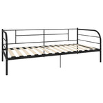 284673 DayBed Frame without Mattress Black Metal 90x200 cm