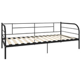 284673 DayBed Frame without Mattress Black Metal 90x200 cm