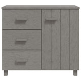Sideboard HAMAR Light Grey 90x40x80 cm Solid Pinewood 340431