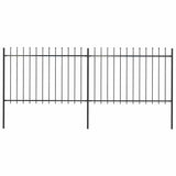 Garden Fence with Spear Top Steel 3.4x1.2 m Black 277621