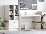 Desk with Drawer with Shelf with Storage 2 pcs White 3337321