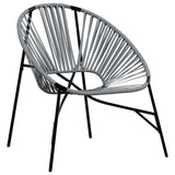 Garden Chair Set 3 pcs Black and Light Grey Poly Rattan 4009294