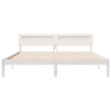 Bed Frame with Headboard White 180 x 200 cm Solid Pine Wood 872768