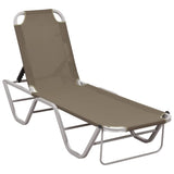 Sun Lounger Taupe Aluminium Standard Adjustable Armrests 310527
