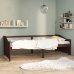 ZNTS 3-Seater Day Bed without Mattress Dark Brown 90x200cm 322167