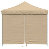 Foldable Party Tent Pop-Up with 4 Sidewalls Beige 4004928