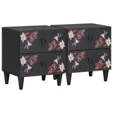 Bedside Table 2 pcs Brown 40 x 33.5 x 46 cm Solid Mango Wood 4018699