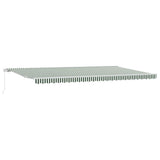 Retractable Awning Green and White 600 x 300 cm 3331693