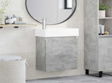 Bathroom Vanity Unit with Tap Concrete Grey 45.5 x 22.5 x 84 cm 889444