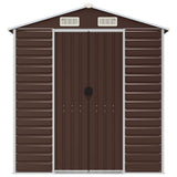 Garden Shed Brown 191x130x198 cm Galvanised Steel 3188264
