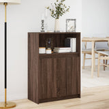 Sideboard with LED Brown Oak 72x34x100 cm Engineered Wood 852165