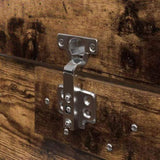 Bed Frame with Storage Smoked oak 140 x 190 cm Engineered wood 3335433