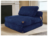 3 in 1 Convertible Corduroy Floor Sofa Bed, Oversized Fold Out Chaise Lounge with High Density T5592P539606