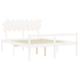 Senior Bed without Mattress White 160x200 cm Solid Wood 3195557