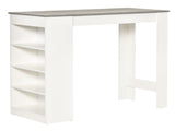 Bar Table, Dining Table with 4-Tier Storage Shelf for Breakfast Bar, Kitchen, Dining Living T3398P329823