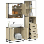3 Piece Bathroom Furniture Set Sonoma Oak Engineered Wood 3301156