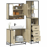 3 Piece Bathroom Furniture Set Sonoma Oak Engineered Wood 3301156