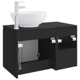 Bathroom Furniture Set 2 pcs Black Engineered Wood 3404085