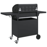 Gas BBQ Grill with 5 Burners Black Powder-coated Steel 3214253