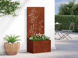 Garden Privacy Screen Rusty 50 x 32 x 150 cm Weathering steel 876454