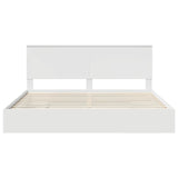 Storage Bed with Headboard White 200 x 200 cm Engineered Wood 3411173