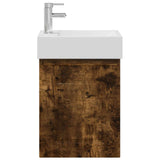 Bathroom Vanity Unit with Tap Smoked Oak 45.5 x 22.5 x 84 cm 889466
