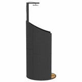 Outdoor Shower Black 100x100x241.5 cm Poly Rattan and Acacia Wood 368212