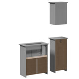 ZNTS 3 Piece Bathroom Furniture Set BODO Grey Solid Wood Pine 3307649