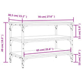 Shoe Bench Grey Sonoma 70x38.5x49 cm Engineered Wood 839041