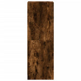 Highboard with Glass Doors Smoked Oak 35x37x109 cm 836389