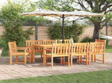 Garden Dining Set 9 pcs Brown Solid Acacia Wood 3375681