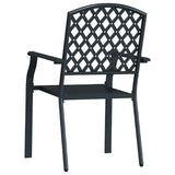 Stackable Outdoor Chairs 2 pcs Steel Anthracite 44265