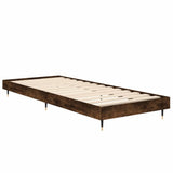 Bed Frame without Mattress Smoked Oak 75x190 cm Small Single Engineered Wood 832210