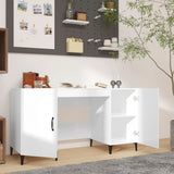 Desk High Gloss White 140x50x75 cm Engineered Wood 812777