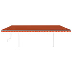 ZNTS Manual Retractable Awning with Posts 6x3.5 m Orange and Brown 3070080