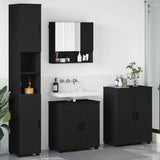 Bathroom Furniture Set 4 pcs Black Engineered wood & Metal 3393004