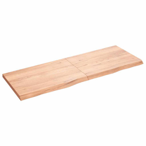 Table Top Light Brown 140x50x cm Treated Solid Wood Oak 3156379