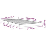 Bed Frame without Mattress White 100x200 cm Solid Wood Pine 823455