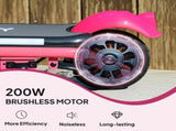 Electric Scooter for Kids Aged 6-14 Years, with Colourful Lights, Pink T3398P349458