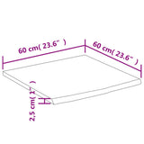 Bathroom Countertop 60x60x2.5 cm Square Solid Wood Acacia 370258