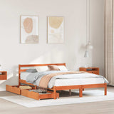 Bed Frame without Mattress Wax Brown 140x190 cm Solid Wood Pine 3301554