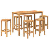Outdoor Bar Set 7 pcs Natural Solid Teak Wood 3422500