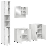 Bathroom Furniture Set 4 pcs White Engineered wood & Metal 3393003