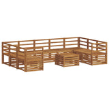 Sofa Sets 10 pcs Natural Solid Acacia Wood 3375499