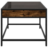 Coffee Table with Infinity LED Smoked Oak 50x50x41 cm 847679