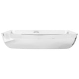 Wash Basin 71x38x13.5 cm Ceramic Silver 143479