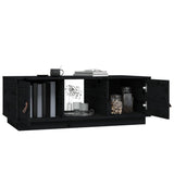 Coffee Table Black 100x50x35 cm Solid Wood Pine 818269
