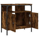 Bathroom Sink Cabinet Smoked Oak 60x30x60 cm Engineered Wood 842438